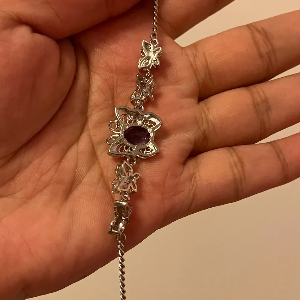 🌸3/$15 Butterfly Amethyst Bracelet - Picture 4 of 9